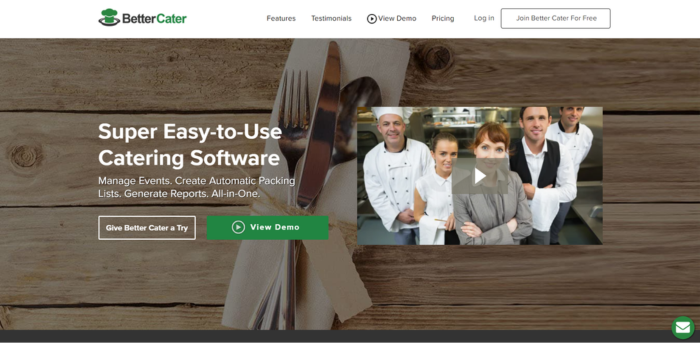 Better Cater home page