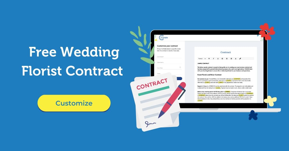 Customize Free Wedding Florist Contract