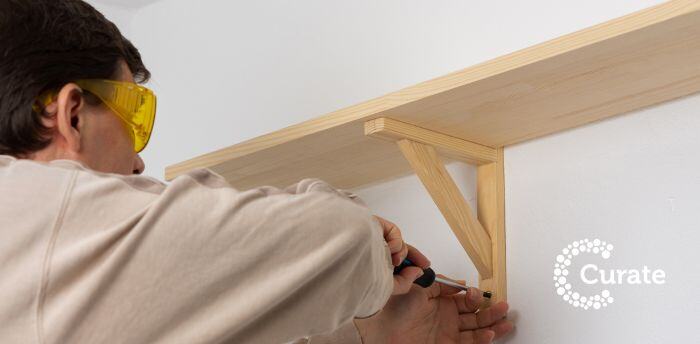 a florist installing shelves