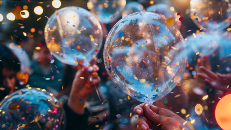 confetti bubble balloons
